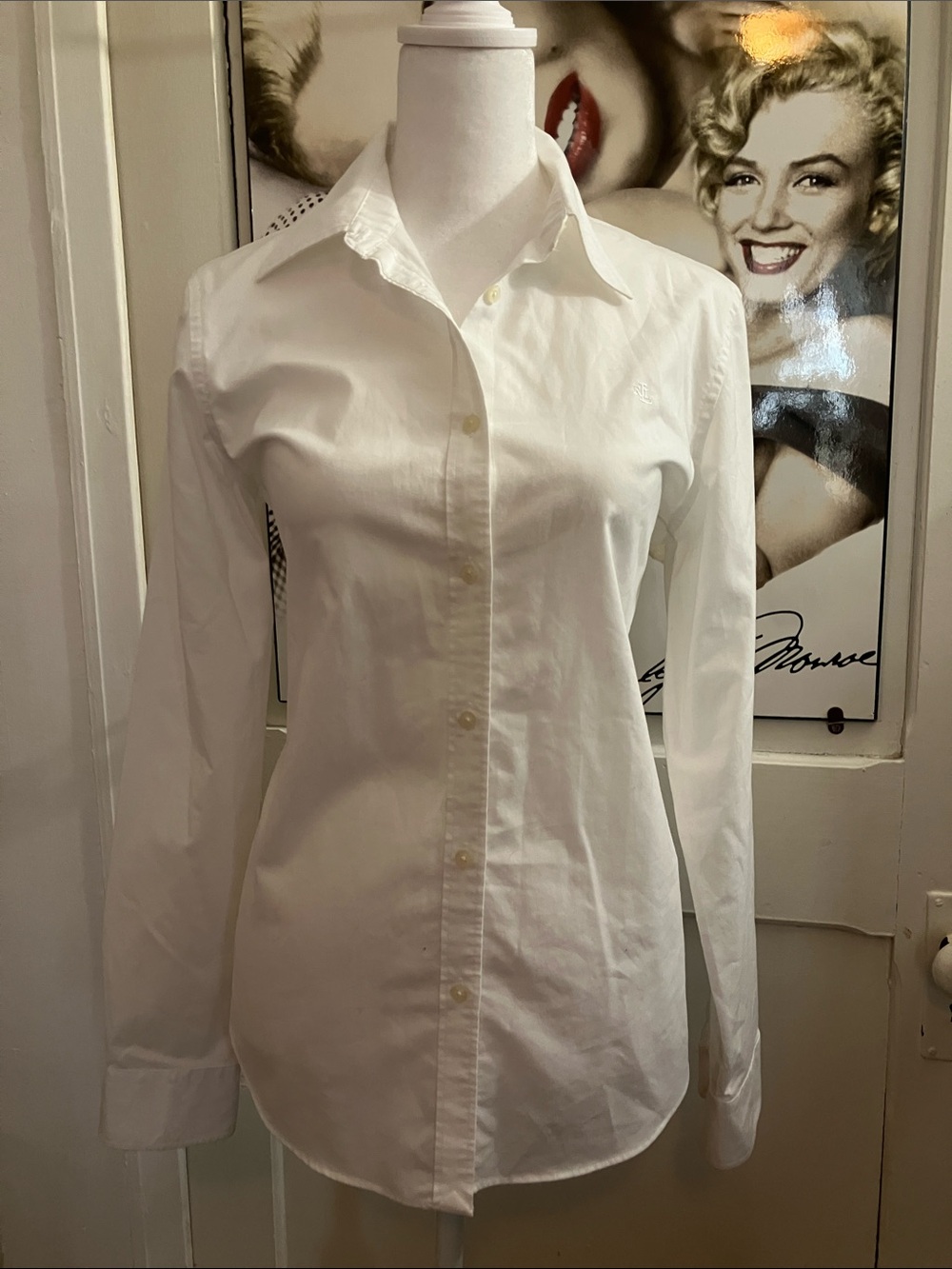 Lauren Ralph Lauren White women’s Long-Sleeve Button-Up Shirt